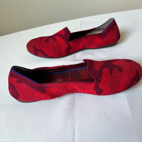 Rothy’s Kids The Loafer Slip On Flats Red Camo Size 4K Round Toe - Picture 7 of 9